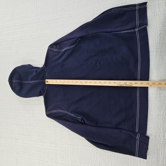 Green Label Lauren Ralph Lauren Hoodie Women's L Navy Blue Y2K Full Zip EUC - Picture 12 of 15